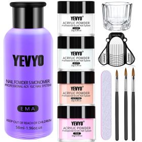 Acrylic Nail Kit, Acrylic Powder and Liquid Set, With Clear, Nude, Pink, White Nail Powder and Monomer